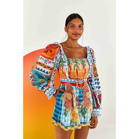 FARM Rio Multicolor Patchwork Jumpsuit - Picture 1 of 5